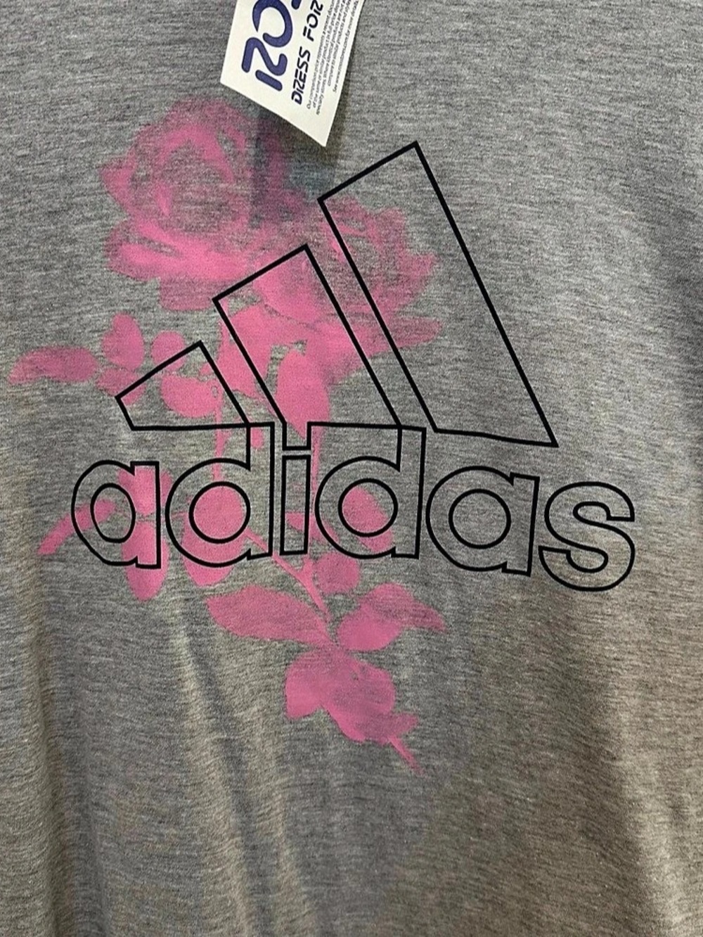 NWT Adidas Floral Rose Badge of Sport Graphic Tee Medium - Picture 3 of 4